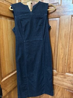 Banana Republic Navy Sleeveless Midi Sheath Dress